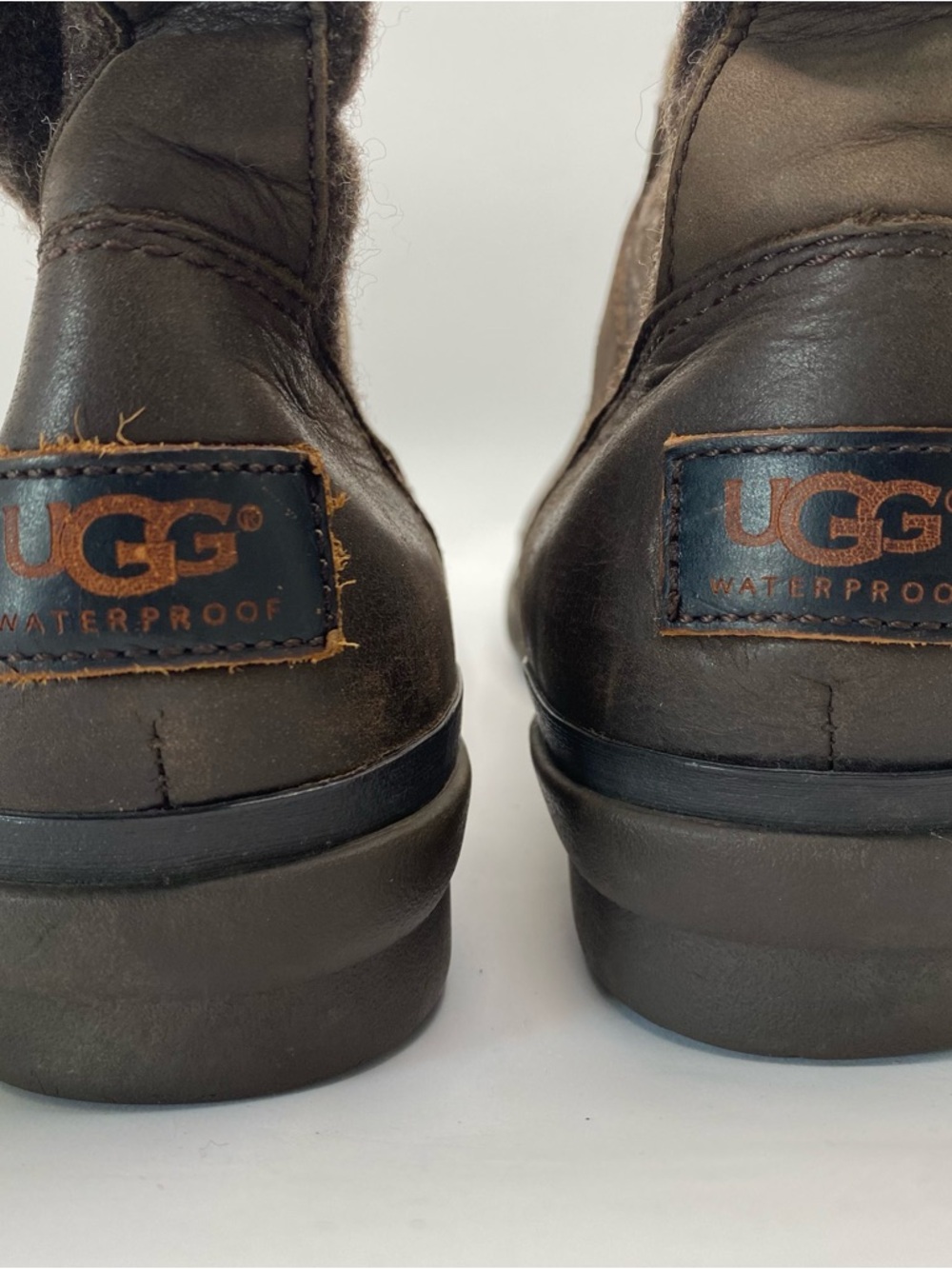 UGG Robbie Waterproof Leather Wool Boots Women's 8 Fleece Brown Buckle Outdoor - Picture 5 of 13